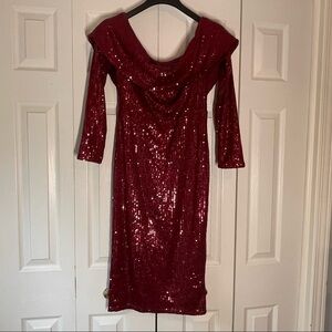 Ricarica maroon sequin dress